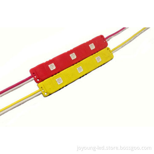 SMD Plastic Injection LED Module, Waterproof, 3 LEDs Module, Epistar, SMD 5050, 0.75W, 12V, IP65